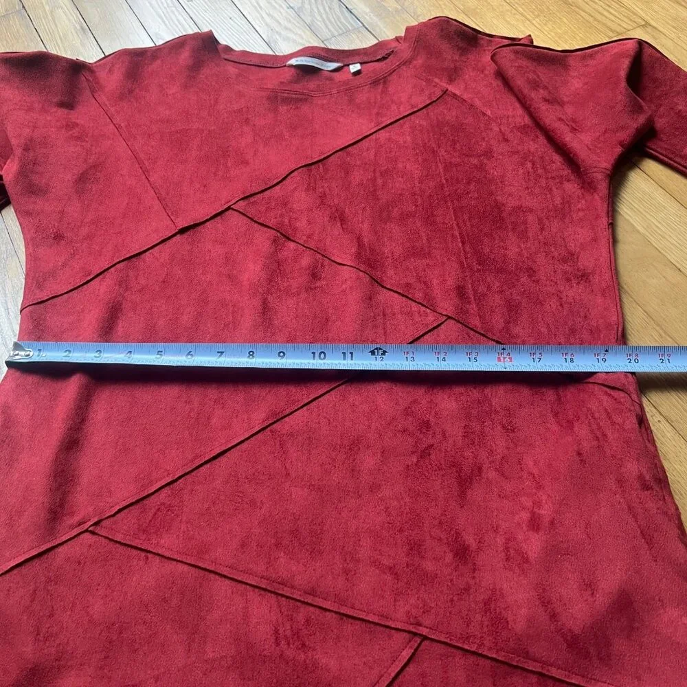 Soft Surroundings Size M Orange Burnt Sienna Felicity Faux Suede Tunic Top - Picture 7 of 13